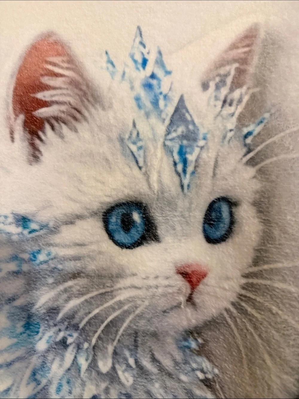 Plush Winter Cat Pullover for Cats - White & Blue